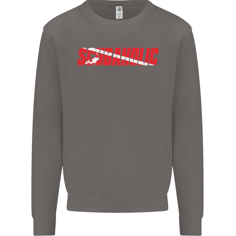 Scuba Diving Scubaholic Diver Dive Mens Sweatshirt Jumper Charcoal