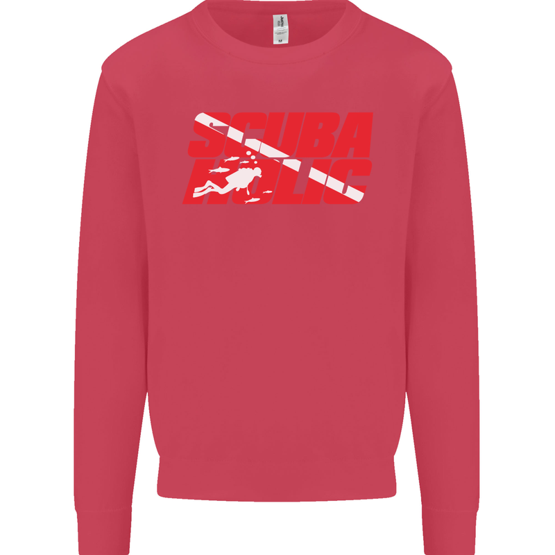 Scuba Diving Scubaholic Diver Dive Mens Sweatshirt Jumper Heliconia