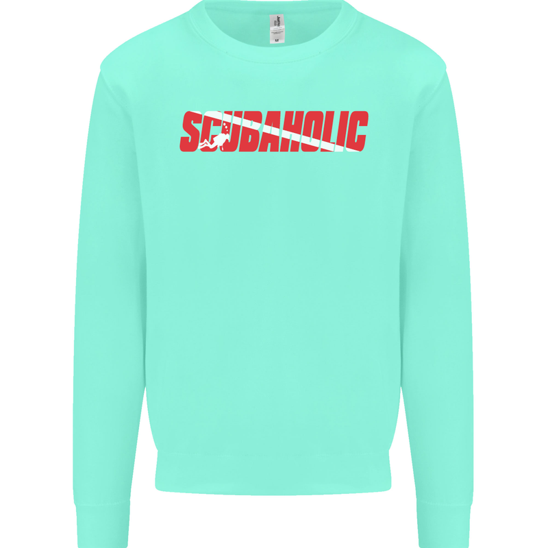 Scuba Diving Scubaholic Diver Dive Mens Sweatshirt Jumper Peppermint