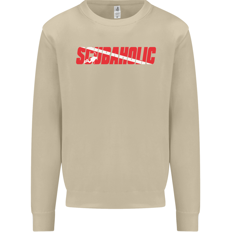 Scuba Diving Scubaholic Diver Dive Mens Sweatshirt Jumper Sand