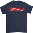 Scuba Diving Scubaholic Diver Dive Mens T-Shirt Cotton Gildan Navy Blue