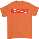 Scuba Diving Scubaholic Diver Dive Mens T-Shirt Cotton Gildan Orange