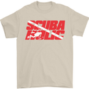 Scuba Diving Scubaholic Diver Dive Mens T-Shirt Cotton Gildan Sand