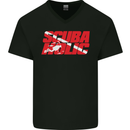 Scuba Diving Scubaholic Diver Dive Mens V-Neck Cotton T-Shirt Black