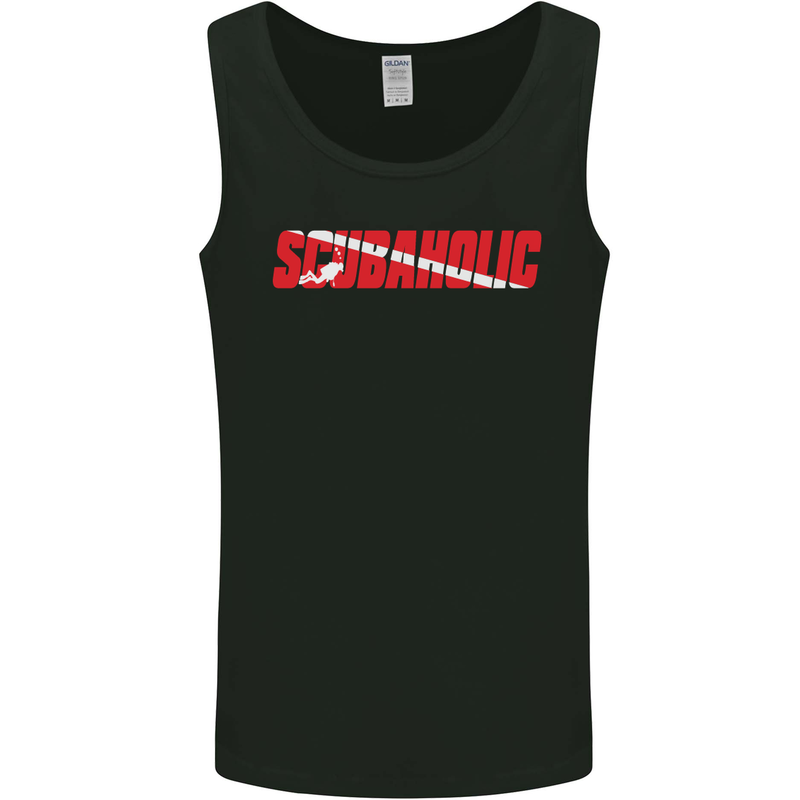 Scuba Diving Scubaholic Diver Dive Mens Vest Tank Top Black