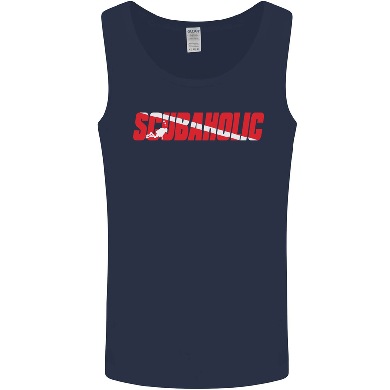 Scuba Diving Scubaholic Diver Dive Mens Vest Tank Top Navy Blue