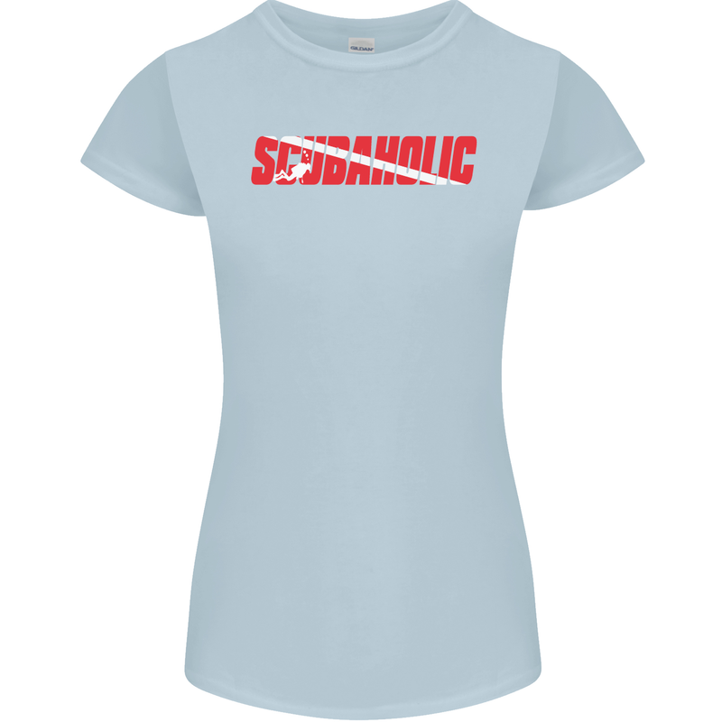 Scuba Diving Scubaholic Diver Dive Womens Petite Cut T-Shirt Light Blue