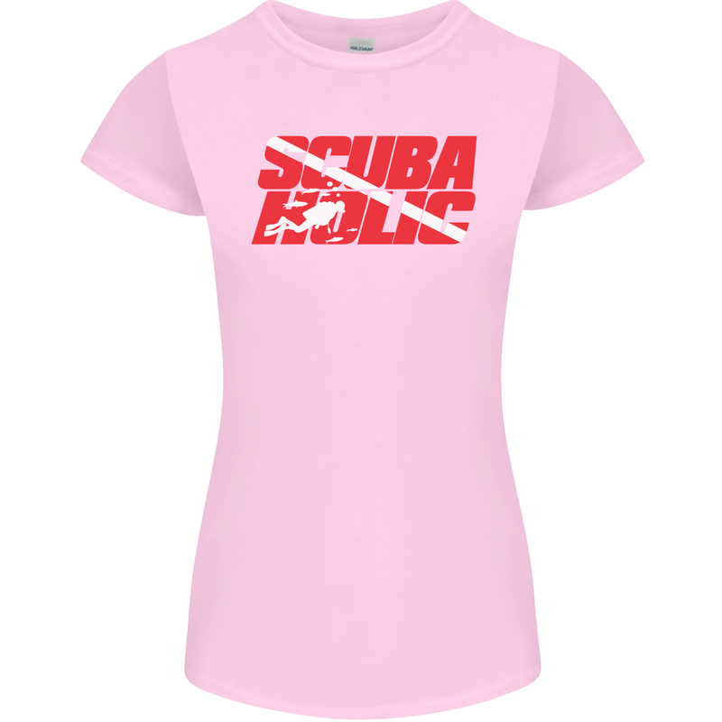 Scuba Diving Scubaholic Diver Dive Womens Petite Cut T-Shirt Light Pink