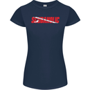 Scuba Diving Scubaholic Diver Dive Womens Petite Cut T-Shirt Navy Blue