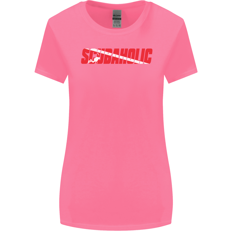 Scuba Diving Scubaholic Diver Dive Womens Wider Cut T-Shirt Azalea