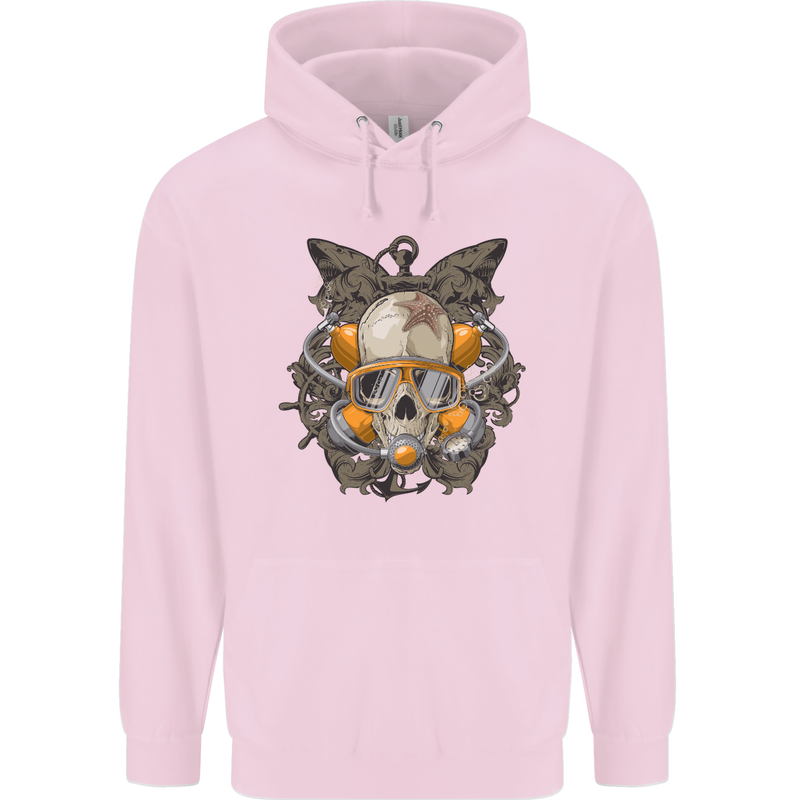 Scuba Diving Skull Diver Dive Childrens Kids Hoodie Light Pink