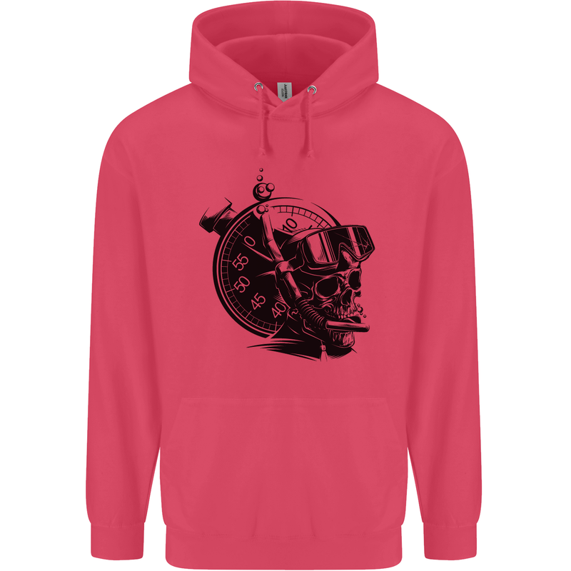 Scuba Diving Skull Diver Dive Deep Sea Childrens Kids Hoodie Heliconia