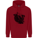 Scuba Diving Skull Diver Dive Deep Sea Childrens Kids Hoodie Red
