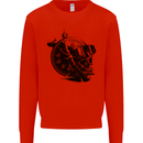 Scuba Diving Skull Diver Dive Deep Sea Kids Sweatshirt Jumper Bright Red