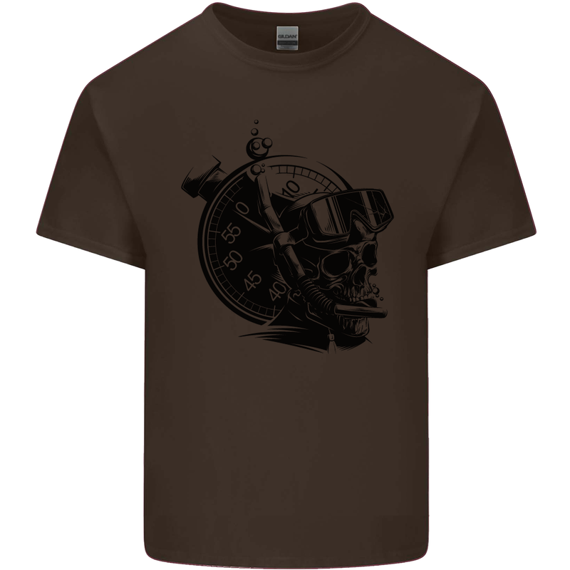 Scuba Diving Skull Diver Dive Deep Sea Kids T-Shirt Childrens Chocolate