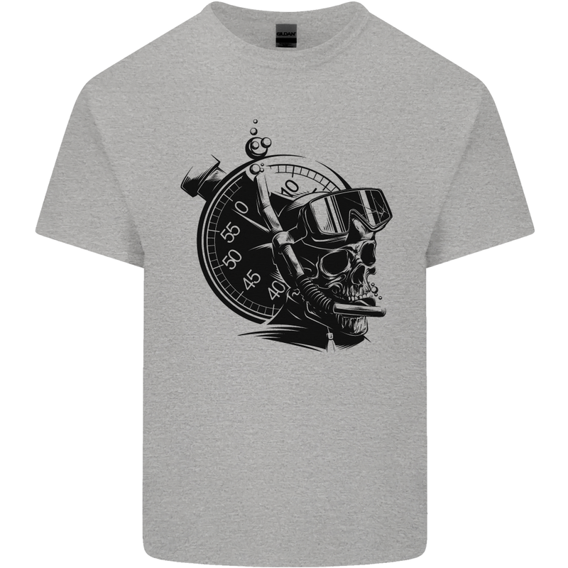 Scuba Diving Skull Diver Dive Deep Sea Kids T-Shirt Childrens Sports Grey