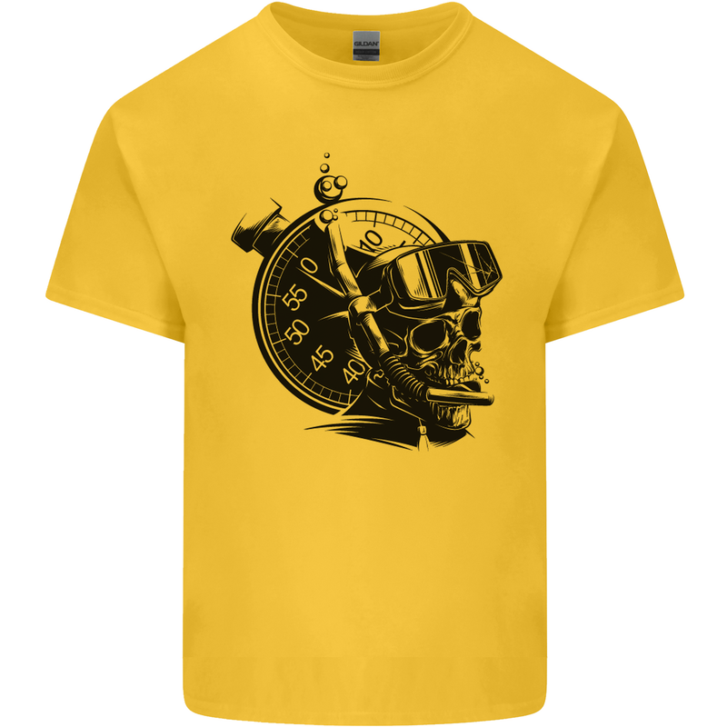 Scuba Diving Skull Diver Dive Deep Sea Kids T-Shirt Childrens Yellow