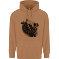 Scuba Diving Skull Diver Dive Deep Sea Mens 80% Cotton Hoodie Caramel Latte