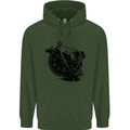 Scuba Diving Skull Diver Dive Deep Sea Mens 80% Cotton Hoodie Forest Green
