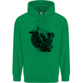 Scuba Diving Skull Diver Dive Deep Sea Mens 80% Cotton Hoodie Irish Green