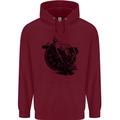 Scuba Diving Skull Diver Dive Deep Sea Mens 80% Cotton Hoodie Maroon