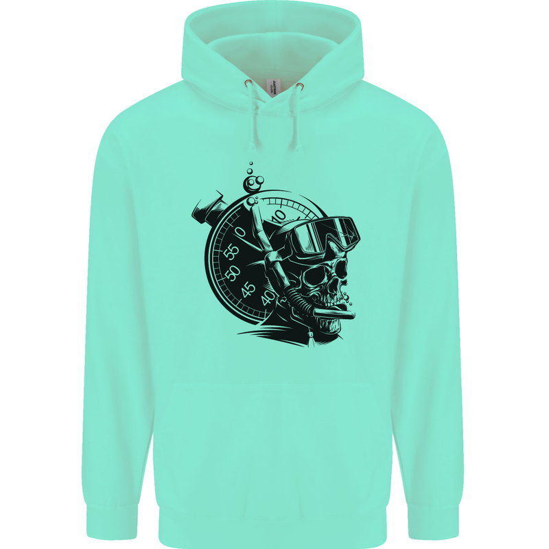 Scuba Diving Skull Diver Dive Deep Sea Mens 80% Cotton Hoodie Peppermint