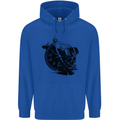 Scuba Diving Skull Diver Dive Deep Sea Mens 80% Cotton Hoodie Royal Blue