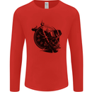 Scuba Diving Skull Diver Dive Deep Sea Mens Long Sleeve T-Shirt Red