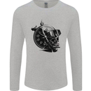 Scuba Diving Skull Diver Dive Deep Sea Mens Long Sleeve T-Shirt Sports Grey