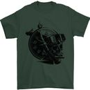 Scuba Diving Skull Diver Dive Deep Sea Mens T-Shirt Cotton Gildan Forest Green