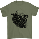 Scuba Diving Skull Diver Dive Deep Sea Mens T-Shirt Cotton Gildan Military Green