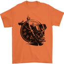 Scuba Diving Skull Diver Dive Deep Sea Mens T-Shirt Cotton Gildan Orange