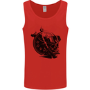 Scuba Diving Skull Diver Dive Deep Sea Mens Vest Tank Top Red