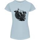 Scuba Diving Skull Diver Dive Deep Sea Womens Petite Cut T-Shirt Light Blue