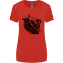 Scuba Diving Skull Diver Dive Deep Sea Womens Wider Cut T-Shirt Red