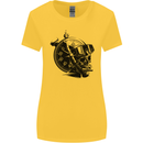 Scuba Diving Skull Diver Dive Deep Sea Womens Wider Cut T-Shirt Yellow