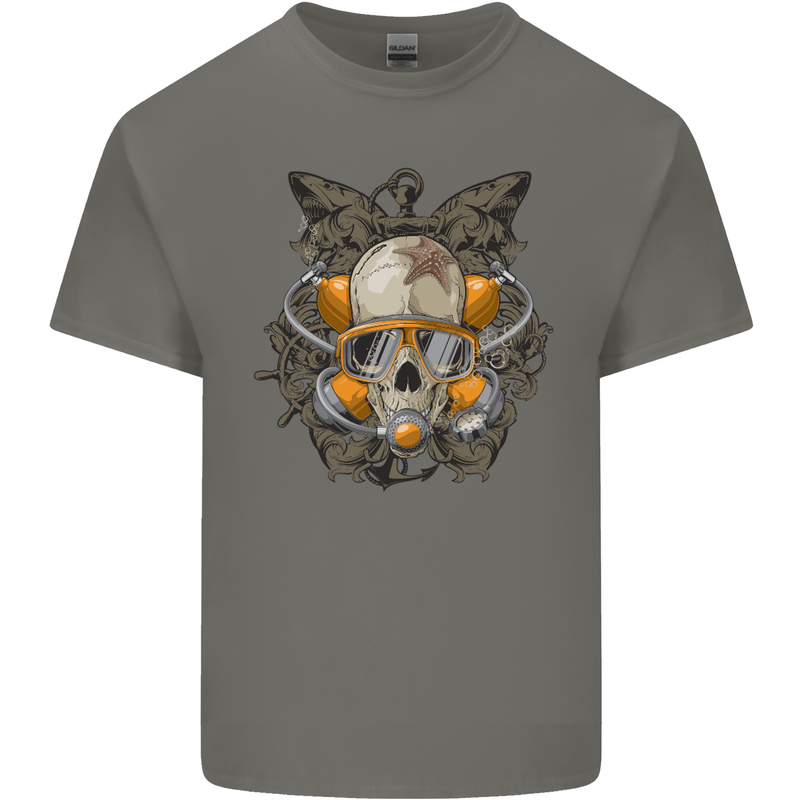Scuba Diving Skull Diver Dive Kids T-Shirt Childrens Charcoal