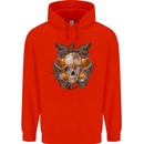 Scuba Diving Skull Diver Dive Mens 80% Cotton Hoodie Bright Red