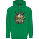 Scuba Diving Skull Diver Dive Mens 80% Cotton Hoodie Irish Green