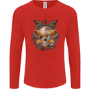 Scuba Diving Skull Diver Dive Mens Long Sleeve T-Shirt Red