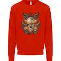 Scuba Diving Skull Diver Dive Mens Sweatshirt Jumper Bright Red
