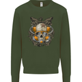 Scuba Diving Skull Diver Dive Mens Sweatshirt Jumper Forest Green