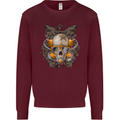 Scuba Diving Skull Diver Dive Mens Sweatshirt Jumper Maroon