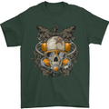 Scuba Diving Skull Diver Dive Mens T-Shirt Cotton Gildan Forest Green