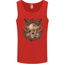 Scuba Diving Skull Diver Dive Mens Vest Tank Top Red