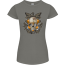 Scuba Diving Skull Diver Dive Womens Petite Cut T-Shirt Charcoal