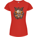 Scuba Diving Skull Diver Dive Womens Petite Cut T-Shirt Red