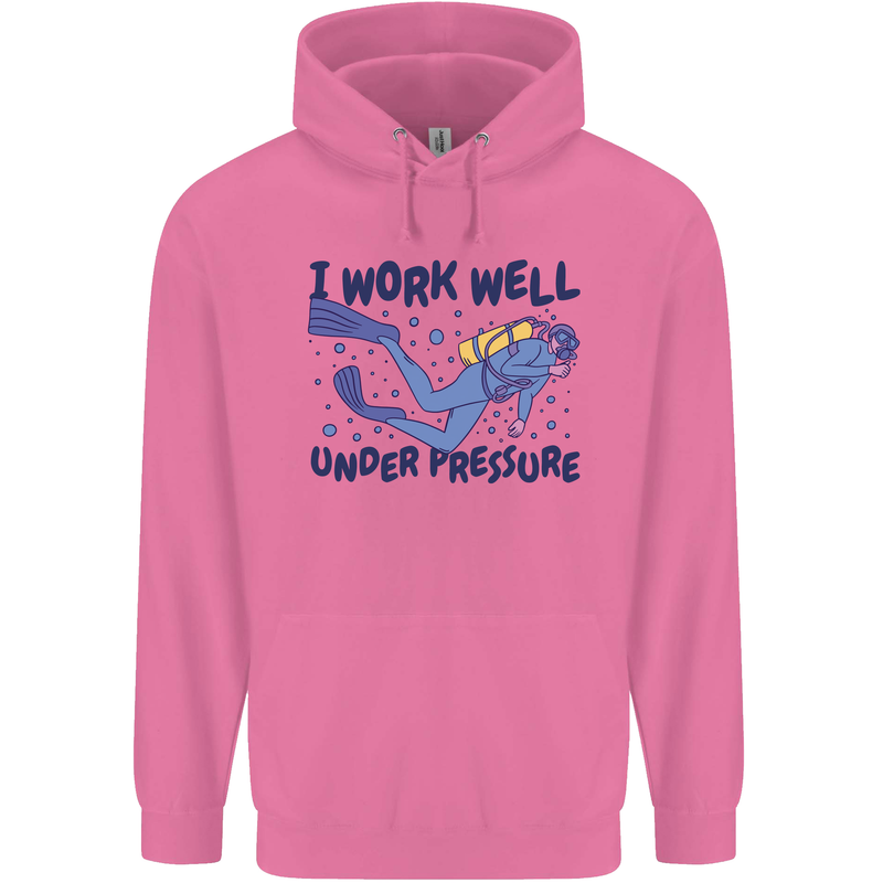 Scuba Diving Work Well Under Pressure Diver Mens 80% Cotton Hoodie Azelea