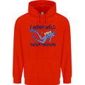 Scuba Diving Work Well Under Pressure Diver Mens 80% Cotton Hoodie Bright Red