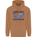 Scuba Diving Work Well Under Pressure Diver Mens 80% Cotton Hoodie Caramel Latte